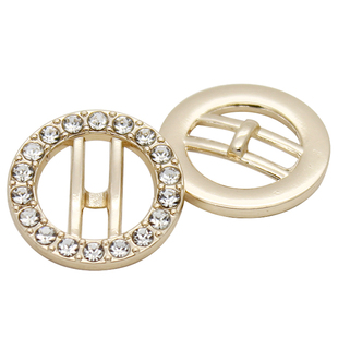 15mm小香风圆圈镂空带钻纽扣衬衫针织开衫连衣裙装饰镶钻金属扣子