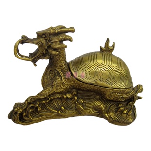 纯铜开盖龙龟风水摆件带盖掀盖加藏招财长寿