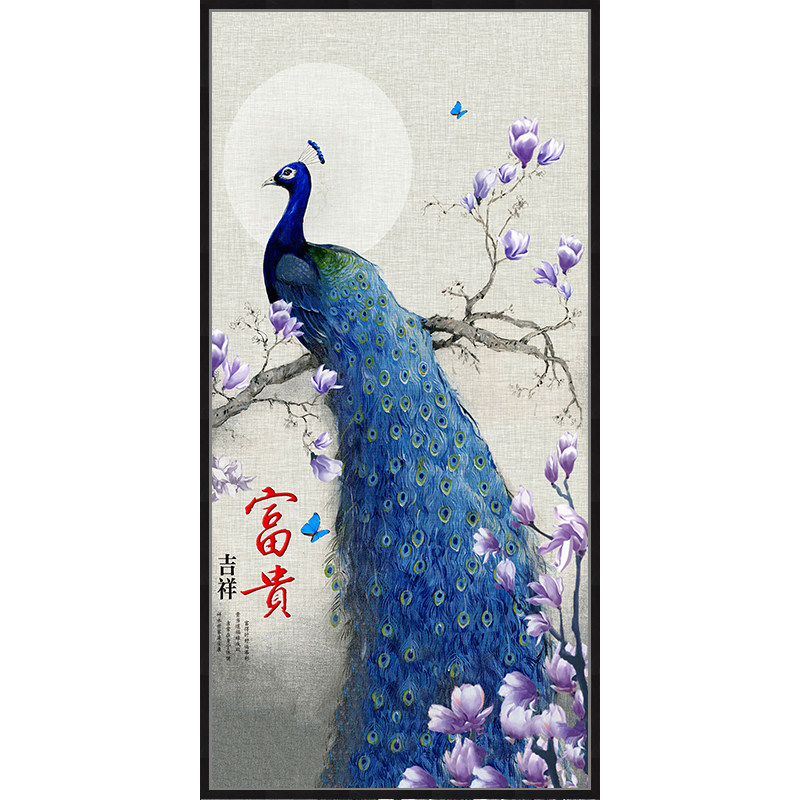 室内玄关装修新中式风植物简框画