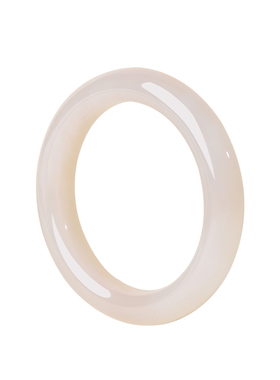 凤飞凰和田玉藕粉冰透手镯送女友