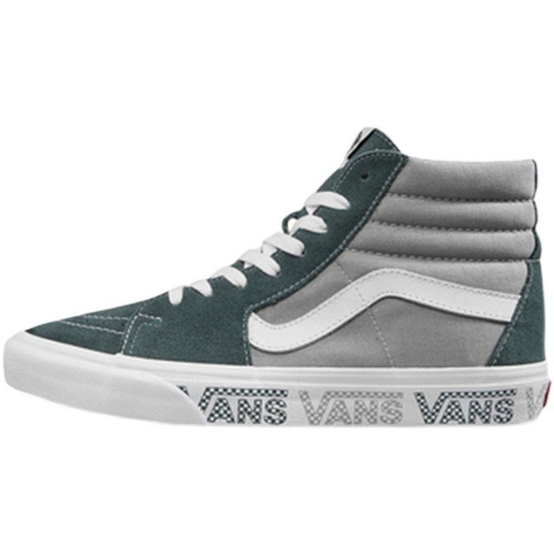 VANS SK8-Hi灰绿色字母包边耐磨高帮男女鞋休闲滑板鞋VN0A4BV6X0P