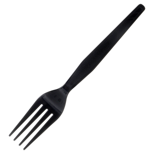 一次性叉子水果叉带纸巾塑料胶叉黑色沙拉叉独立加厚牛排叉意面叉