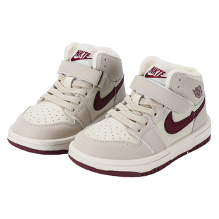 2025秋冬新款男童保暖运动鞋女童加绒高帮板鞋儿童加绒加厚二棉鞋