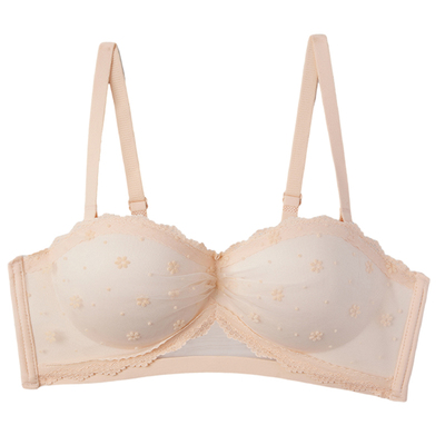 白色蕾丝抹胸内衣肩带可拆卸薄款