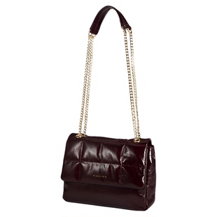 万里马复古油蜡豆腐包菱格链条极简风腋下包通勤百搭单肩法式斜挎