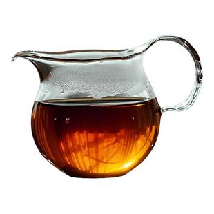 觅白纯手工玻璃公道杯高硼硅耐热分茶器具带把手柄匀杯吹制茶海道