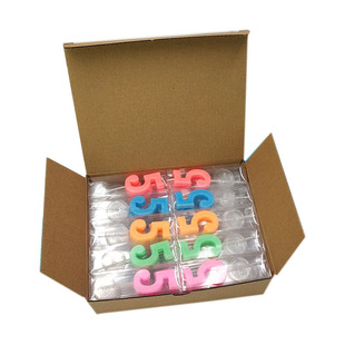 中号数字生日蜡烛PVC塑料盒精装H2喜相逢暖色蛋糕配饰带托盘彩色