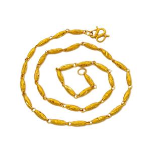 越南沙金项链女仿真18K黄金男士镀金色单链子久不掉色四叶草首饰