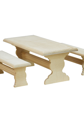 手工微缩木质桌椅模型摆件娃娃屋