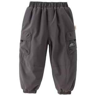 戴维贝拉儿童工装裤宝宝运动裤女童防水透湿裤子男童新款户外长裤