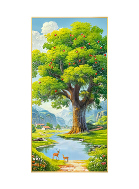 【大师纯手绘】风水聚财玄关画