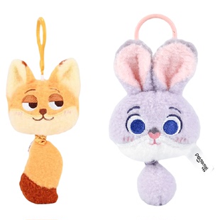 迪士尼正版疯狂动物城朱迪挂件可爱毛绒玩偶尼克狐书包钥匙扣挂饰