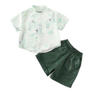 男童汉服夏季2025新款儿童原创高端新中式国风短袖裤子套装唐装