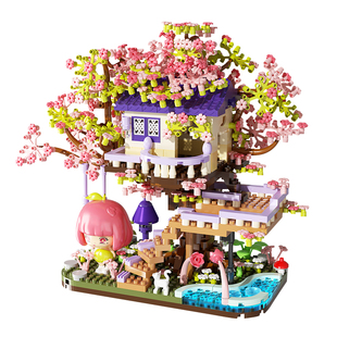 联合创想积木儿童益智力拼装微颗粒花屋模型玩具女孩房子拼图礼物