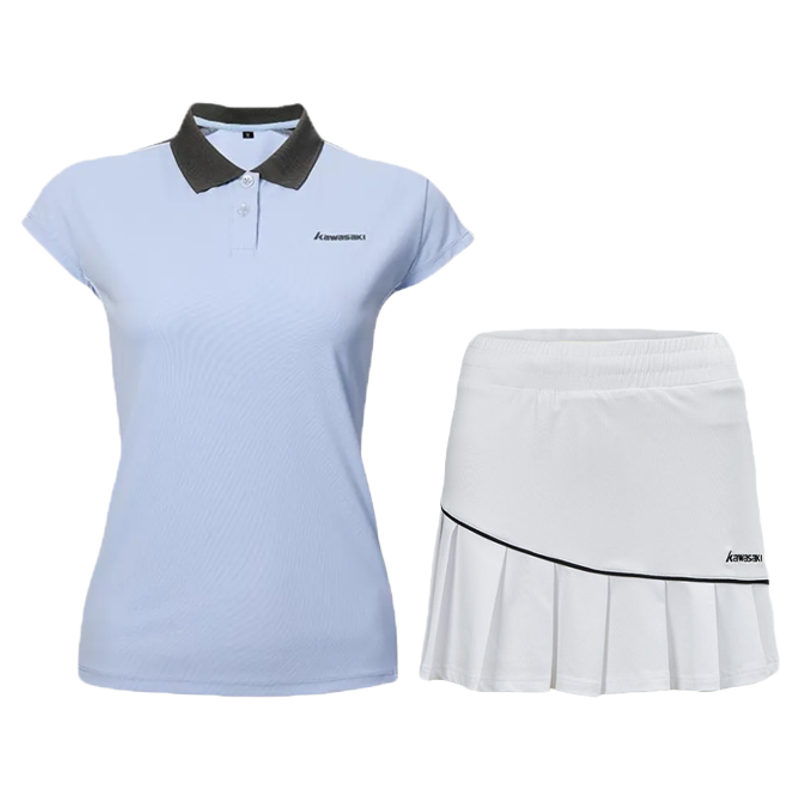 kawasaki/川崎羽毛球服短袖网球运动服polo衫透气小飞袖T恤2041