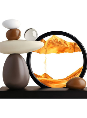 时来运转流沙画轻奢桌面摆件