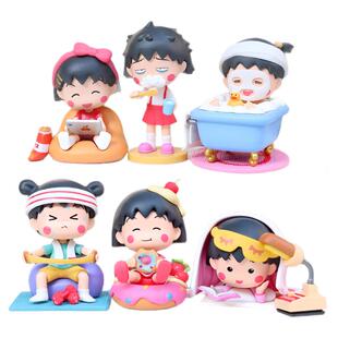 日漫周边樱桃小丸子盲盒手办可爱卡通小女孩公仔桌面装饰摆件礼物