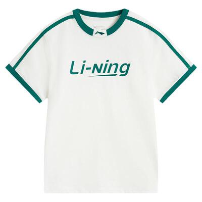 李宁女款夏季字母印花运动T恤