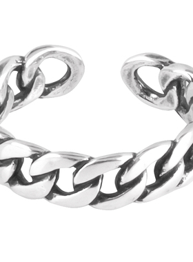 高级感ins个性纯银开口戒指链条