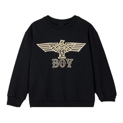 BOY童装 秋冬潮牌套头卫衣老鹰翅膀洋气时髦宽松长袖上衣男女童