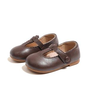 女童皮鞋百搭软底复古森系儿童鞋春秋季洋气百搭小公主童鞋魔术贴