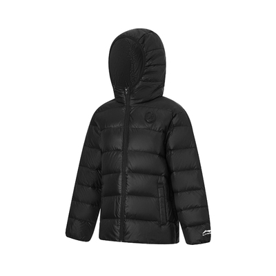 李宁儿童羽绒服2023秋冬新款男女大童轻薄连帽鸭绒保暖羽绒外套