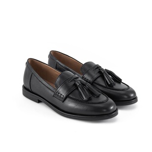 SAM EDELMAN山姆爱德曼秋冬时尚黑吊穗一脚蹬乐福鞋皮鞋女BELLE