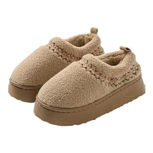 厚底棉拖鞋女士秋冬季外穿包跟毛绒2025新款室内家居保暖防滑棉鞋