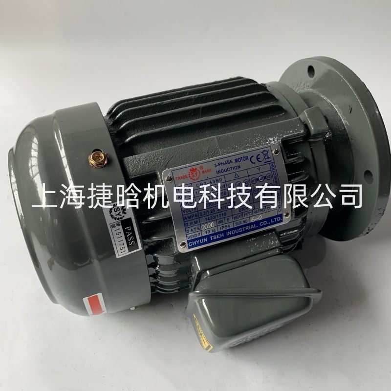 台湾S.Y群策马达 1HP-4P C01-43B0 0.75KW 液压泵电机 K1P2R11A