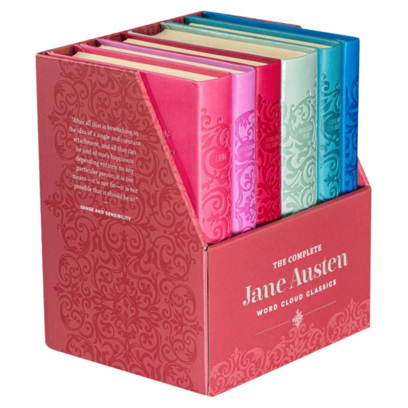 Jane Austen Boxed Set简奥斯丁精装皮质封面词云经典文学作品6册礼盒装 傲慢与偏见 理智与情感 爱玛 斯菲尔德庄园 劝导 诺桑觉寺