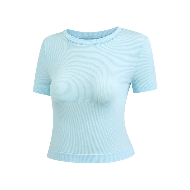 3D一体织修身无缝肌理感运动休闲短袖衫瑜伽T恤上衣女 MAIAACTIVE