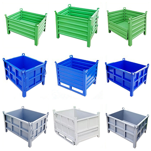 定制钢料箱加厚铁框铁箱折叠周转箱货箱金属料箱毛坯箱成品箱温强