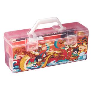 六品堂对联春联自写毛笔套装手写福字春联纸斗方红纸毛笔儿童自写空白对联专用红纸春联纸临摹描红工具