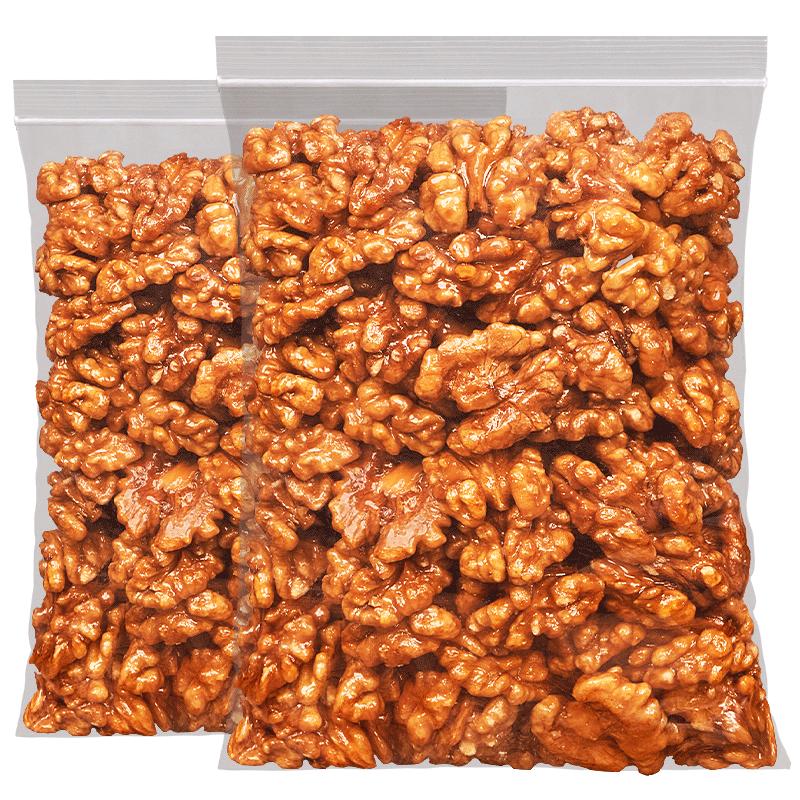 每果时光蜂蜜琥珀核桃仁500g熟新货原香味核桃坚果干果仁休闲零食