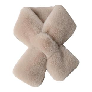 兔毛围巾女冬季加厚保暖双面百搭濑兔毛脖套护颈仿皮草獭兔毛围脖