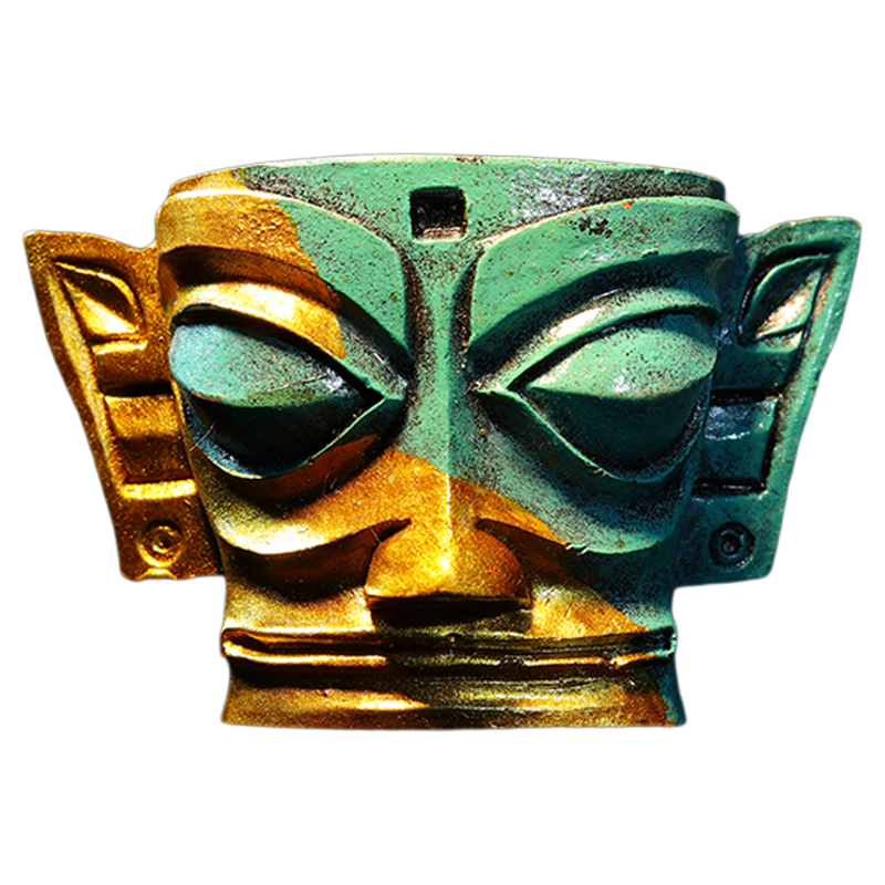 三星堆冰箱贴四川广汉文创纪念品青铜黄金纵目面具神树枝太阳神鸟