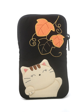 kine猫棉布可爱卡通手拎手机包