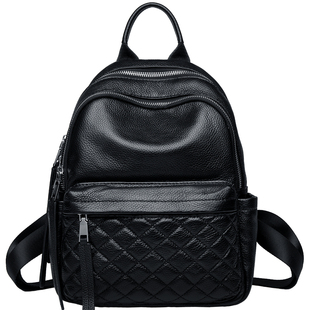 朱尔真皮双肩包女2026新款冬季时尚大气头层牛皮百搭通勤女士背包