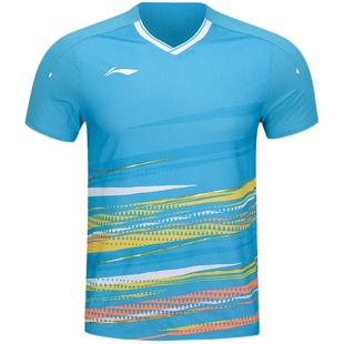 断码清仓李宁羽毛球服大赛服球衣男款衣服运动短袖速干比赛服上衣