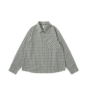 GcBrand Lab AW25 基础款 美式休闲衬衣撞色口袋情侣长袖格子衬衫
