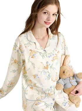 免穿文胸纯棉月子服春夏秋产后孕妇睡衣产妇待产喂奶哺乳衣家居服