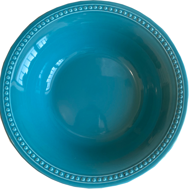 走失的blue复古珠边餐盘陶瓷甜品盘沙拉盘咖喱饭汤盘盘子法式餐具
