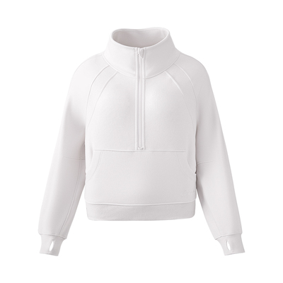 凡圣瑜伽服2025新款加绒保暖长袖运动休闲宽松半开拉链卫衣F15854