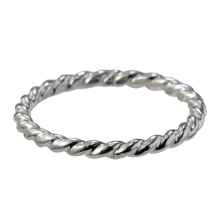 925纯银1.6mm扭纹麻花戒指女 欧美小指尾戒 高级感叠戴关节戒