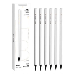 定制铅笔刻名字晨光白杆铅笔小学生专用一年级hb儿童幼儿园初学者无毒黑木铅笔二年级考试2B涂卡铅笔素描文具