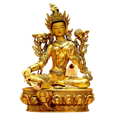 全鎏金尼泊尔进口绿度母