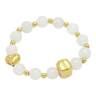 【店铺专属】18k金屁桃方糖玉珠手串手链（白）【WT0406】不脱模