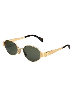 【自营】CELINE/赛琳女款墨镜复古时尚小圆蛋金属太阳镜框40235U