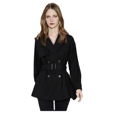 显瘦风衣双排扣短款外套英伦收腰