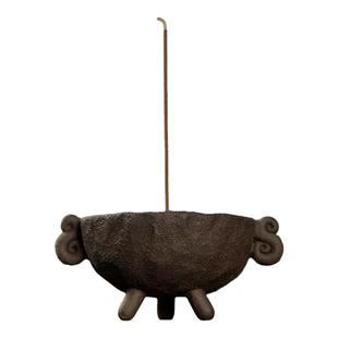 手作侘寂风香炉香皿家用沉香檀香炉禅意三足鼎立小香立陶瓷熏香炉